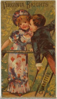 From the Girls and Children series (N64) promoting Virginia Brights Cigarettes for Allen & Ginter brand tobacco products, 1886.