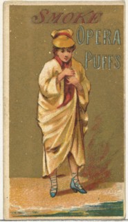 From the Girls and Children series (N65) promoting Opera Puffs Cigarettes for Allen & Ginter brand tobacco products, ca. 1886.