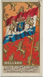 Holland, from Flags of All Nations, Series 1 (N9) for Allen & Ginter Cigarettes Brands, 1887.
