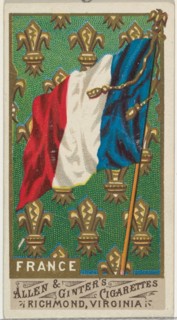 France, from Flags of All Nations, Series 1 (N9) for Allen & Ginter Cigarettes Brands, 1887.