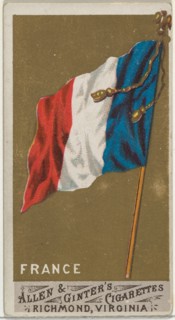 France, from Flags of All Nations, Series 1 (N9) for Allen & Ginter Cigarettes Brands, 1887.