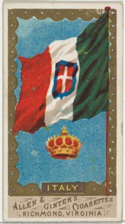 Italy, from Flags of All Nations, Series 1 (N9) for Allen & Ginter Cigarettes Brands, 1887.