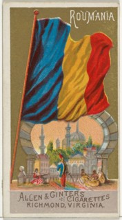 Romania, from Flags of All Nations, Series 1 (N9) for Allen & Ginter Cigarettes Brands, 1887.