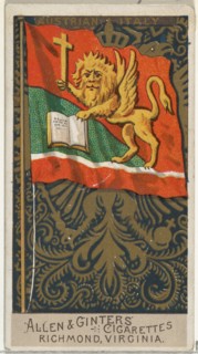 Austrian Italy, from Flags of All Nations, Series 2 (N10) for Allen & Ginter Cigarettes Brands, 1890.