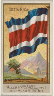 Costa Rica, from Flags of All Nations, Series 2 (N10) for Allen & Ginter Cigarettes Brands, 1890.