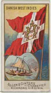 Danish West Indies, from Flags of All Nations, Series 2 (N10) for Allen & Ginter Cigarettes Brands, 1890.