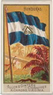 Honduras, from Flags of All Nations, Series 2 (N10) for Allen & Ginter Cigarettes Brands, 1890.