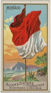 Monaco, from Flags of All Nations, Series 2 (N10) for Allen & Ginter Cigarettes Brands, 1890.