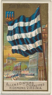 San Marino, from Flags of All Nations, Series 2 (N10) for Allen & Ginter Cigarettes Brands, 1890.