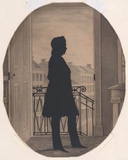 Silhouette of a Young Man Before an Open Window, Facing Right, before 1860.