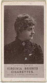 Florence Gerard, from the Actresses series (N67) promoting Virginia Brights Cigarettes for Allen & Ginter brand tobacco products, ca. 1888.