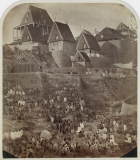 View of Antsahatsiroa, Madagascar, 1862-65.