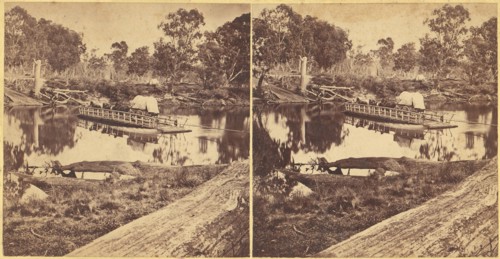 Golbourn Punt at Seymour, Australia, 1860s.