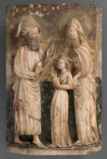 Virgin, Saint Anne & Saint Joachim, British, 15th century.