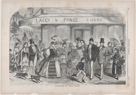 Spring in the City (Harper's Weekly, Vol. II), April 17, 1858.