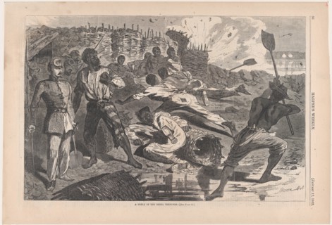 A Shell in Rebel Trenches (Harper's Weekly, Vol. VII), January 17, 1863.