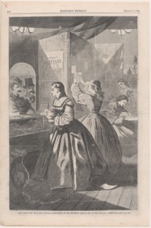 Any Thing for Me, if you Please? Post-Office of the Brooklyn Fair in Aid of the Sanitary Commission (Harper's Weekly, Vol. VIII), March 5, 1864.