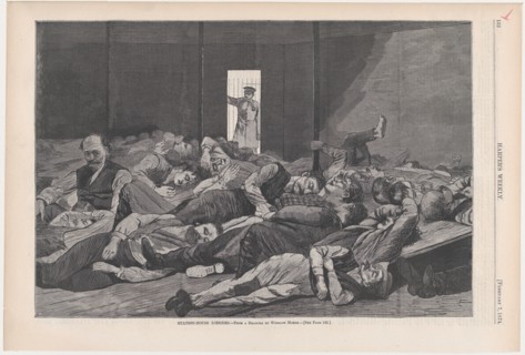 Station-House Lodgers (Harper's Weekly, Vol. XVIII), February 7, 1874.