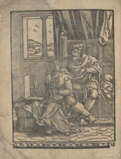 Ce est ung tractat de la noble art de leguille ascavoir ouvraiges de spaigne... title page (verso), after 1527. [From a pattern book of embroidery, lace and lace making].
