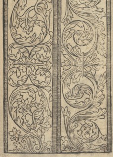 Ce est ung tractat de la noble art de leguille ascavoir ouvraiges de spaigne... page 22 (recto), after 1527. [From a pattern book of embroidery, lace and lace making].