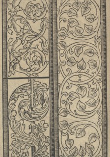 Ce est ung tractat de la noble art de leguille ascavoir ouvraiges de spaigne... page 22 (verso), after 1527. [From a pattern book of embroidery, lace and lace making].