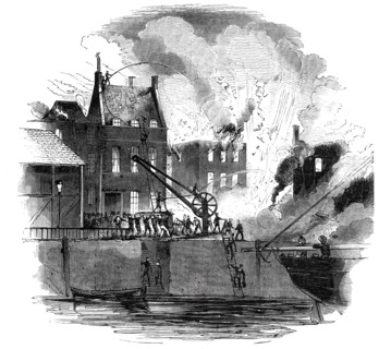 Fire at Boston - from a drawing by Mr. W. Caister