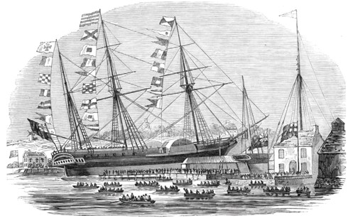 Launch of "The Braganza" steamer at Cowes