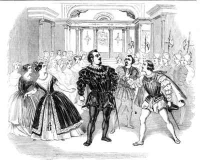 Scene from Costa's opera of "Don Carlos"