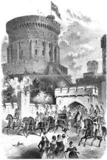 Windsor Castle in 1844 - Queen Victoria and Prince Albert leaving the Castle for London.