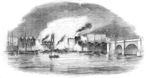 The Great Fire near London Bridge