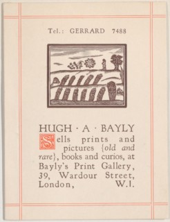 Trade card for Hugh A. Bayly