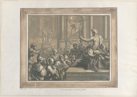 Saint John the Evangelist preaching in a temple