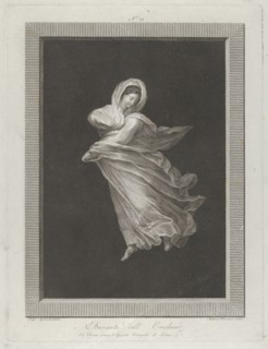 A bacchante wearing flowing drapery