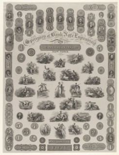 Specimen Sheet of Bank Note Engraving