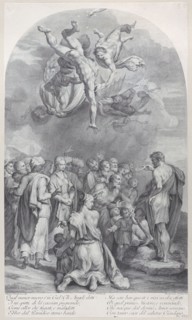 Plate 41: Saint John the Baptist preaching to a large crowd and baptizing children