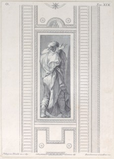 Plate 19: figure seen from behind with left hand raised