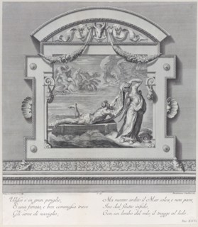 Plate 26: Ulysses escaping on a raft with the aid of the sea deity Leucothea