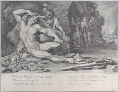 Plate 6: Ulysses driving a burning stake into Polyphemus' eye