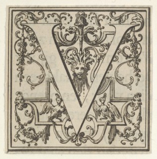 Roman Alphabet letter V with Louis XIV decoration