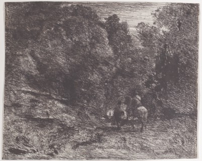 Two Travelers in a Forest (Le Cavalier en forêt et le piéton)