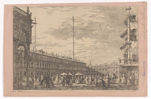Piazza San Marco with the Procuratie Nuove on the left and the church of San Geminiano ...