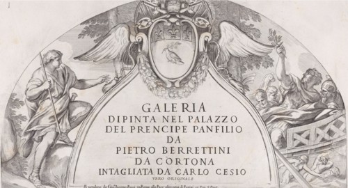 Title page to 'Galleria Dipinta nel Palazzo del Prencipe Panfilio' after the ceiling f...