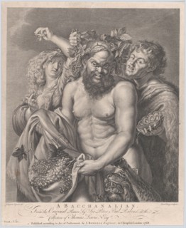 Bacchus accompanied by a Bacchante and a faun