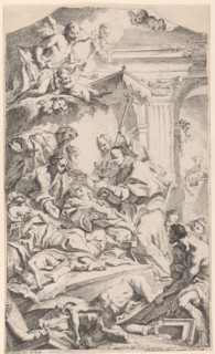 Saint Charles giving communion to the plague-stricken