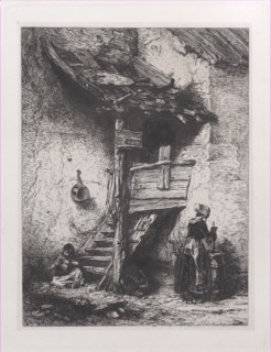 Stairs and Woman Churning