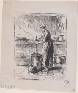 Woman Churning