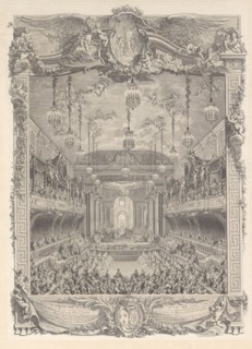 Decoration de la salle de spectacle construite a Versailles pour la representation de ...