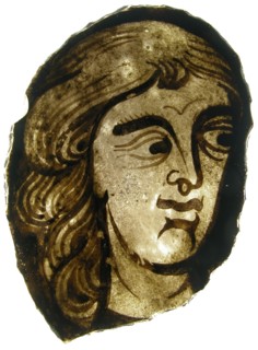 Glass Fragment, French, 13th-14th century.