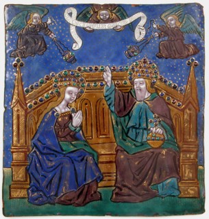 Plaque with God The Father Blessing The Virgin, French, late 15th-early 16th century.