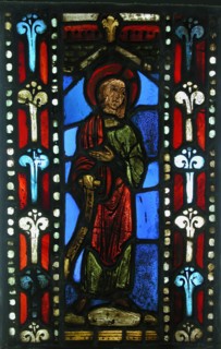 Panel of a Prophet from a Jesse Tree Window, French, ca. 1245.
